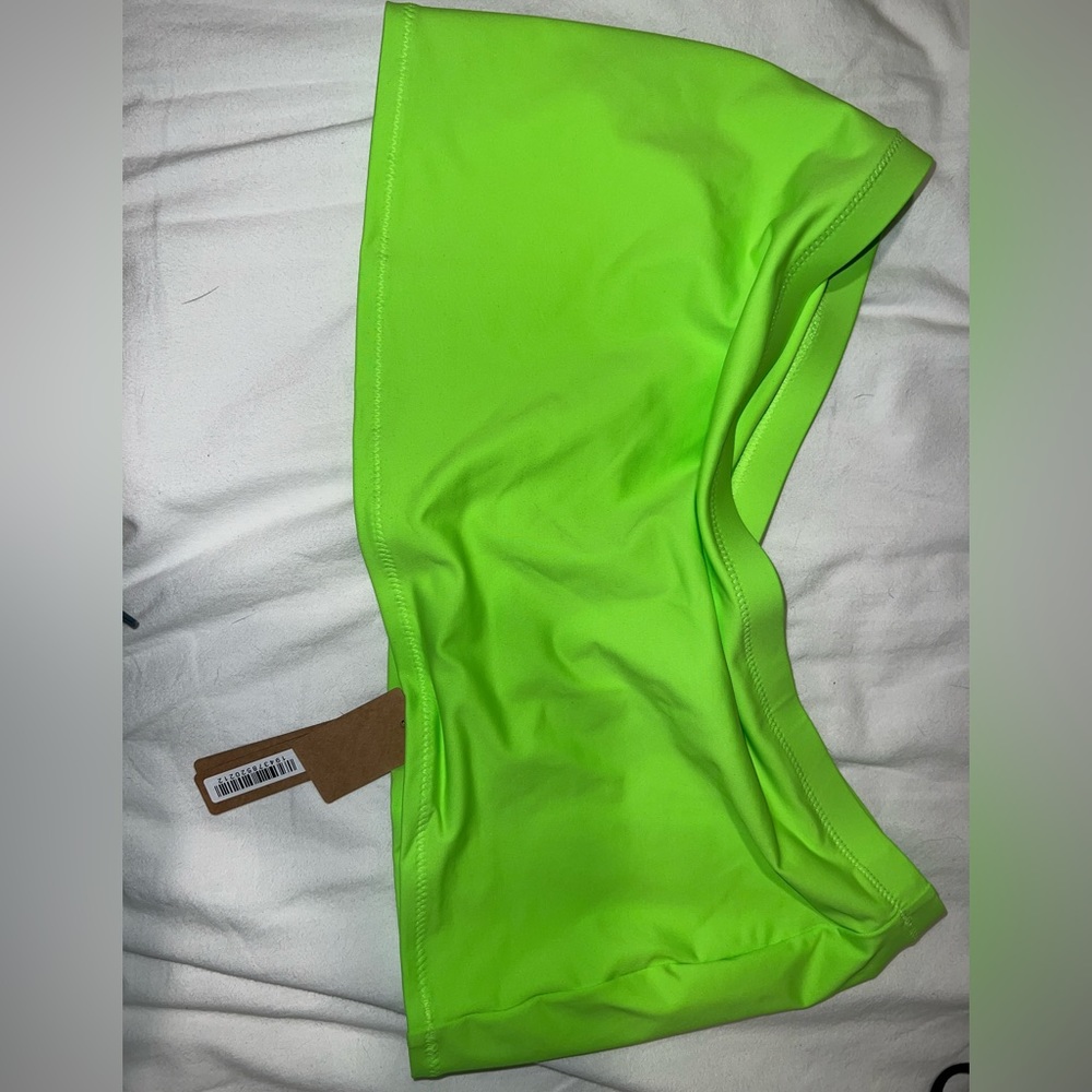 SKIMS signature, swim micro mini skirt in neon green | S
